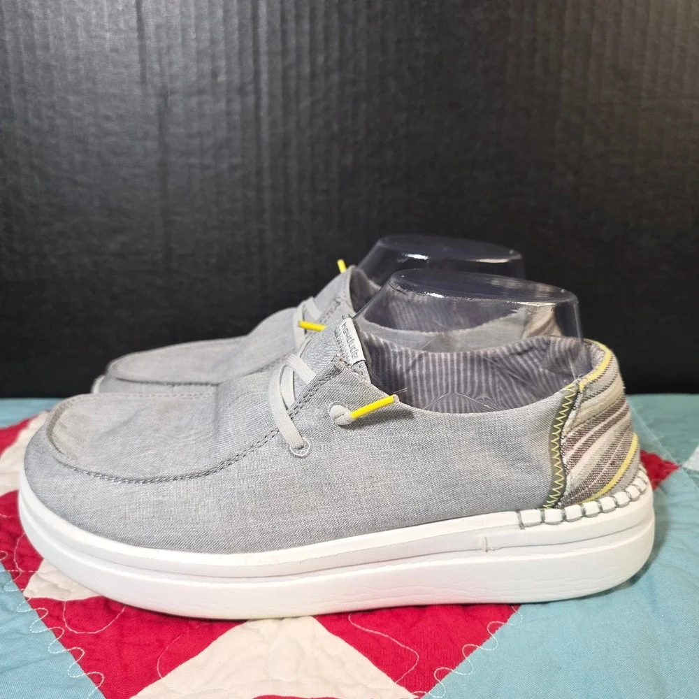 Hey Dude Wendy Rise Loafers Womens 8 Grey Platform Slip‎ On Shoes